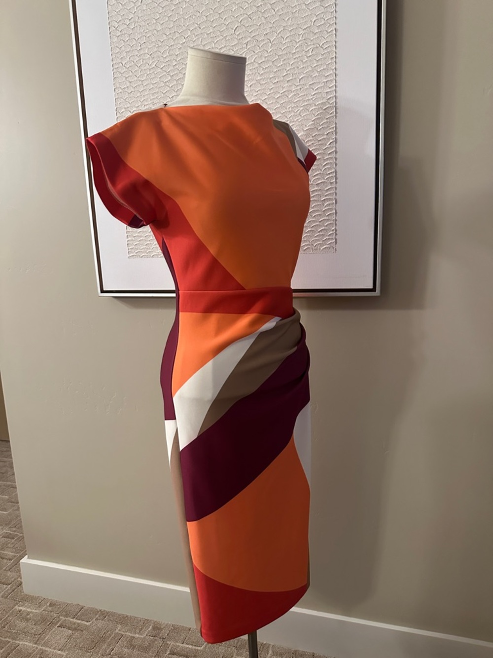 Colorblock Orange & Burgundy Sheath Dress Donna Karen dress